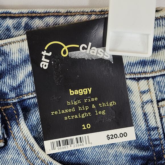 Art Class Girls' High-Rise Wide Leg Baggy Jeans, Light Wash, Sz 10, NWT - Picture 4 of 9